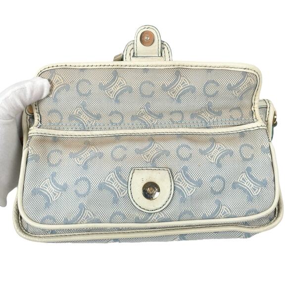 Vintage CELINE Macadam Blue White Monogram Shoulder Bag - Picture 4 of 16
